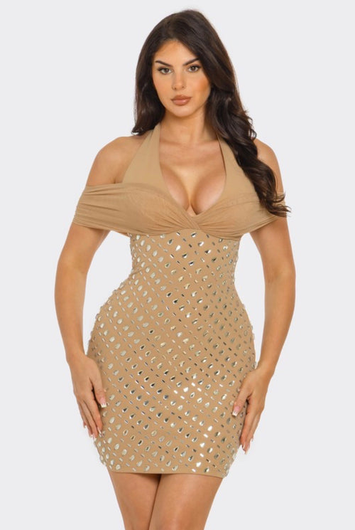 Anastasia Mini Dress - Nude